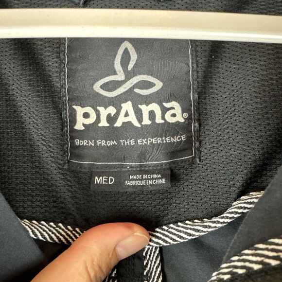 Prana Lightweight Jacket Women's M Dark Gray Pockets Outdoors Hidden Hood (0977) - Picture 3 of 14